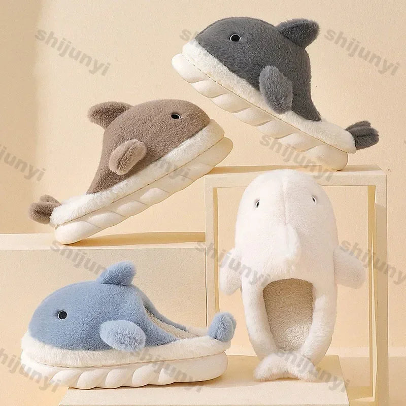 Indoor suede Shark Slippers